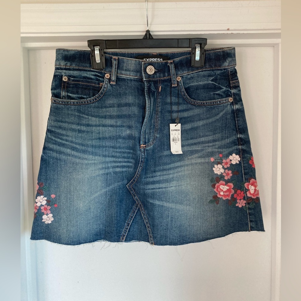 NWT Express denim mini skirt
